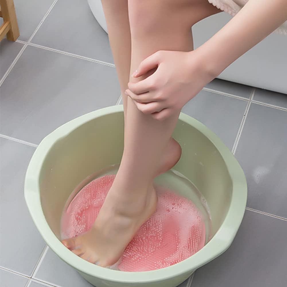 Fuß-und Rückenschrubber-Pad, multifunktionales Schrubb-Fußmassage-Pad, rutschfestes Fußpolster, Silikon-Badebürste