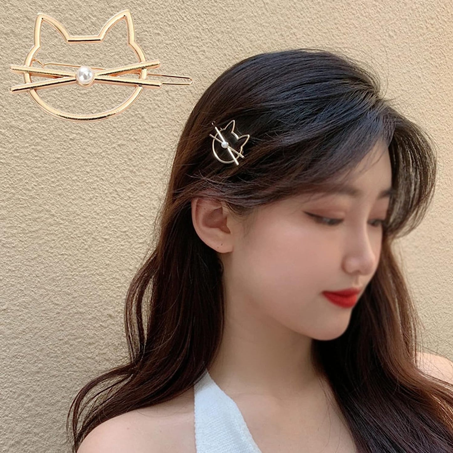 Neue Koreanische Blondhaar-Nadel, Katzeform Haarnadel Tier Haar Clip