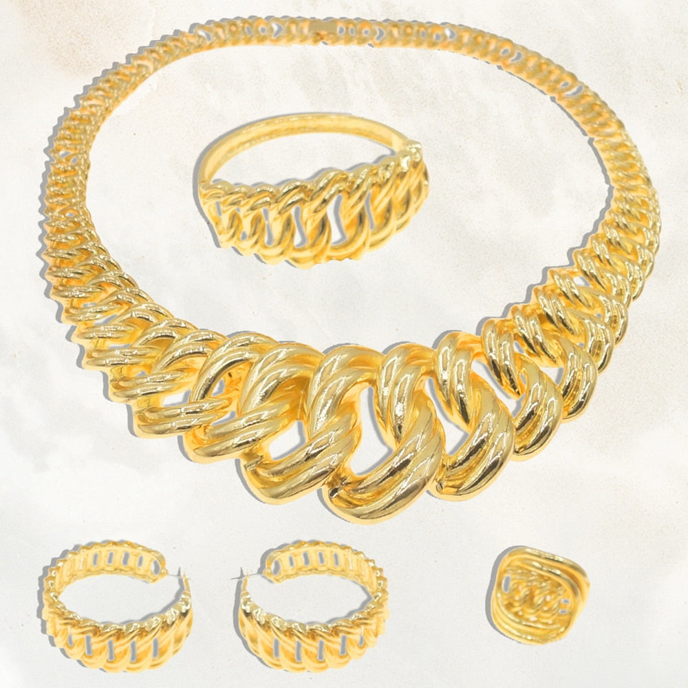 Mode Damen Halskette Schmuck-Set, Vergoldeter Anhänger