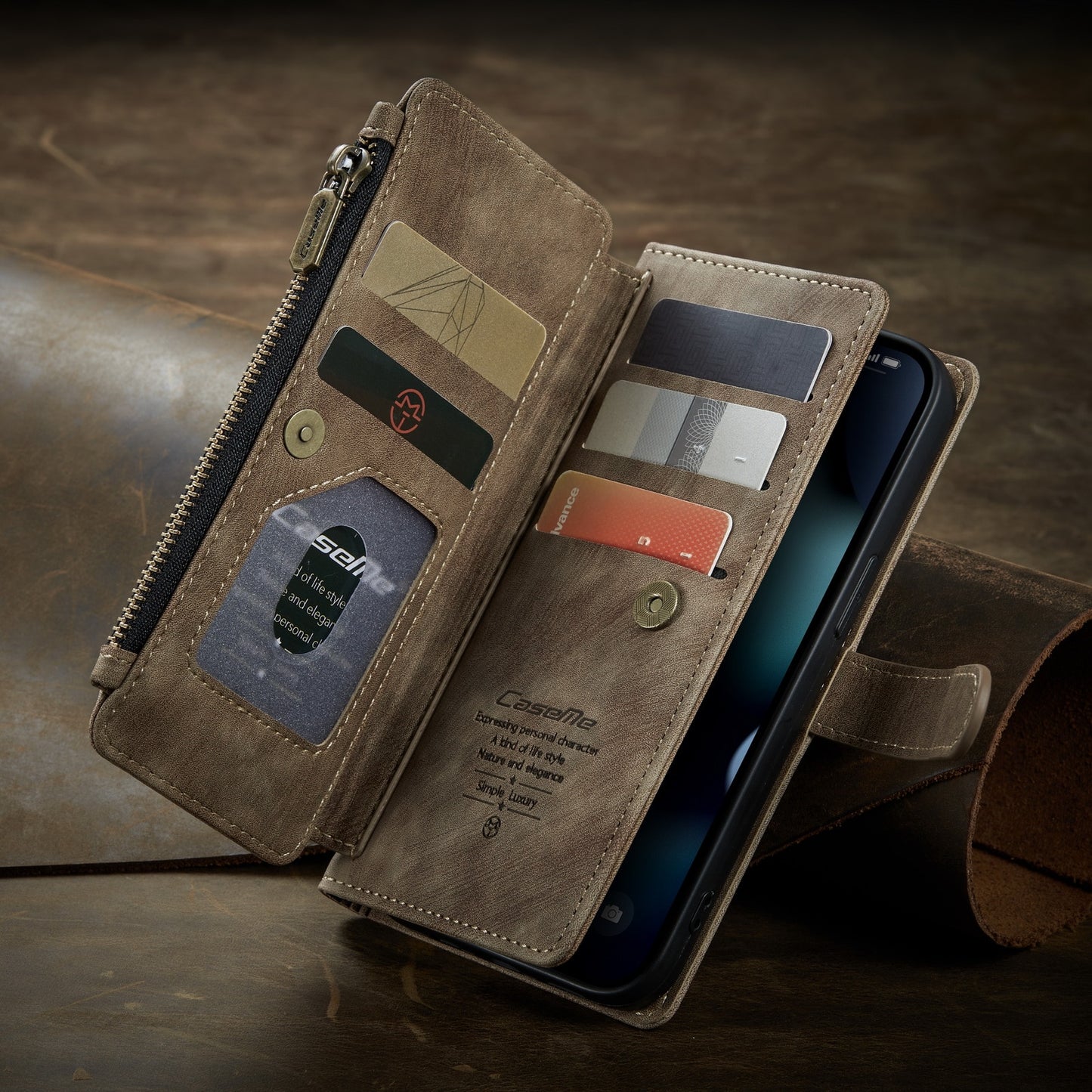Luxus Leder Brieftasche für iPhone 14, 13, 12 Mini, 11 Pro Max, X, XR, XS Max mit Brieftasche