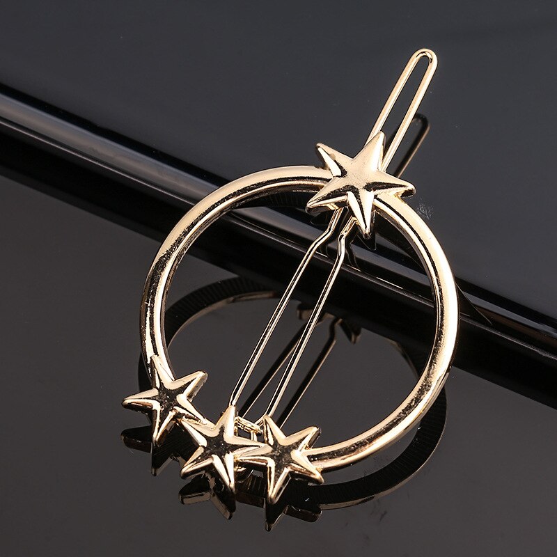 Damen Metall Haar Clip, Goldene Geometrische Haarnadel, Haarspange
