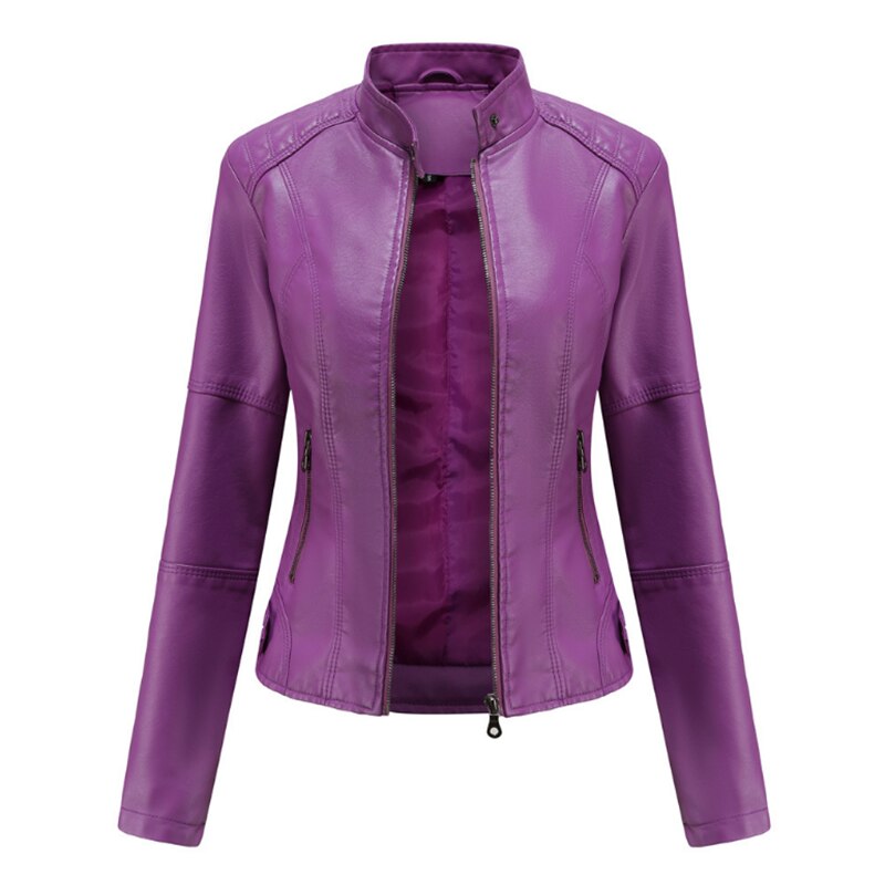 Damen Stehkragen Lederjacke, Motorradbekleidung