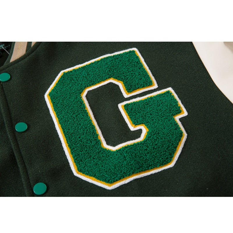 Hip Hop Varsity Damen & Herren Baseball-Jacke mit Pelz Buchstaben, Stickerei Farbe Block