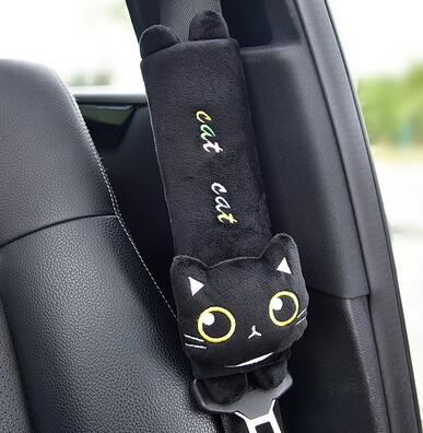 Nette Katze Auto Hals Kissen, Cartoon KatzenKopf Auto Kopfstütze, Reise Kissen Katze Sicherheitsgurt Schulter Pads Abdeckungen, Rückspiegel Abdeckung