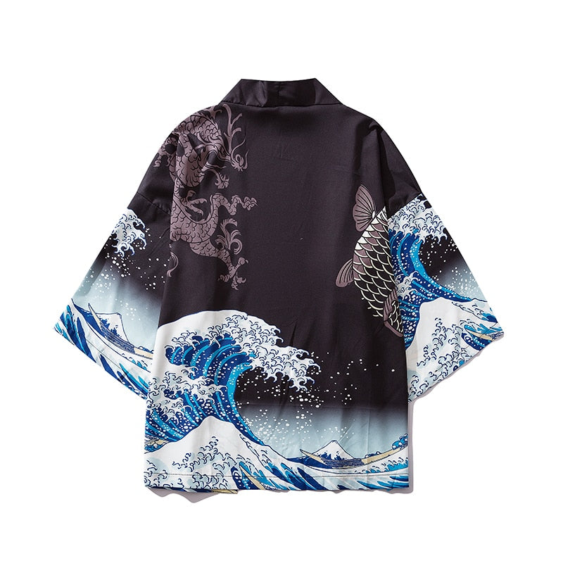 Bebovizi Japan Stil Katze Gedruckt, Dünne Kimono Japanischen Streetwear