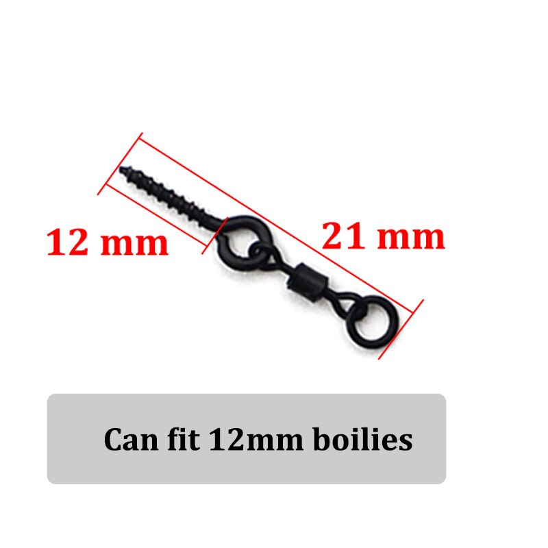 10PCS Boilie-Schraube mit Mirco-Ringwirbel für Ronnie Rig, D-Rig und Chod Rig, Terminal Tackle Köderhalter