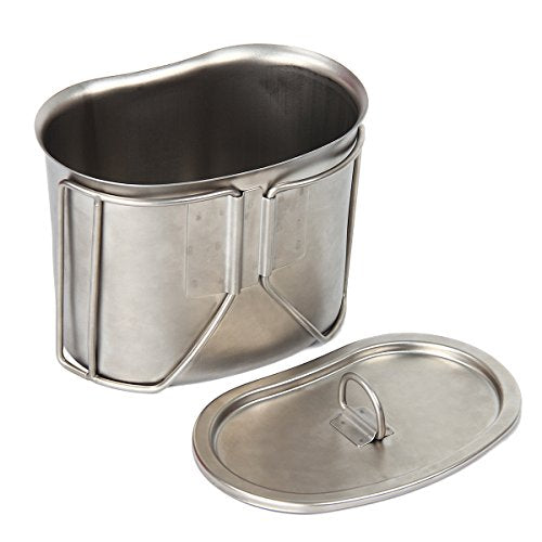 3 Teile/Satz Edelstahl Militär Kantine Tasse, tragbare Kantine Tasse mit Deckel