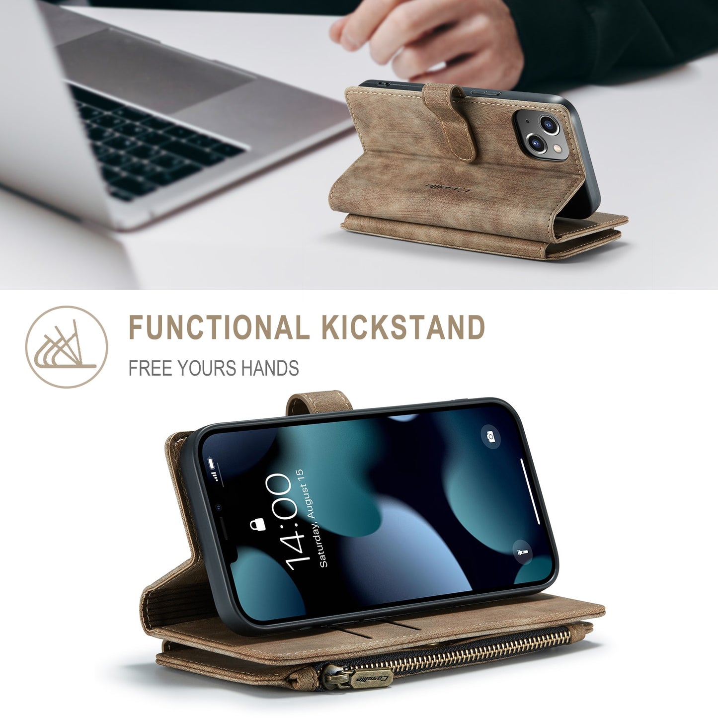 Luxus Leder Brieftasche für iPhone 14, 13, 12 Mini, 11 Pro Max, X, XR, XS Max mit Brieftasche