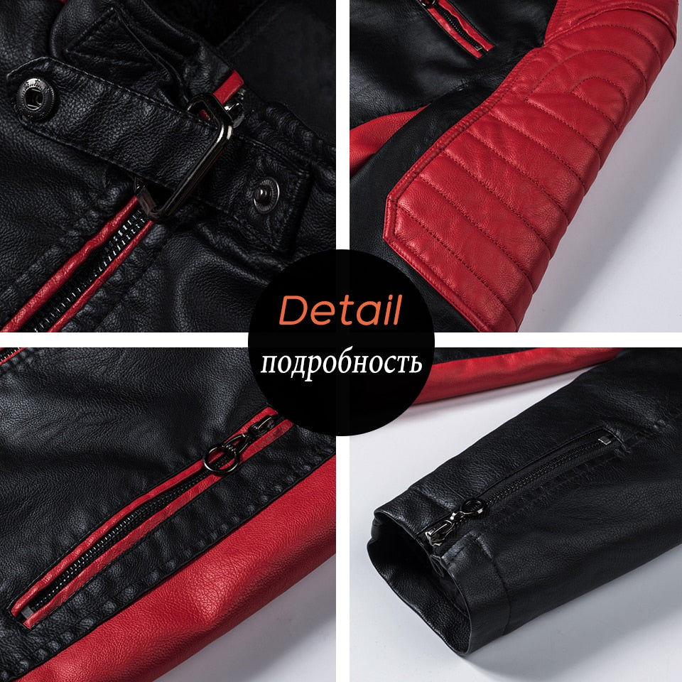 Herren Lederjacke, 2023 Mode Biker Jacke