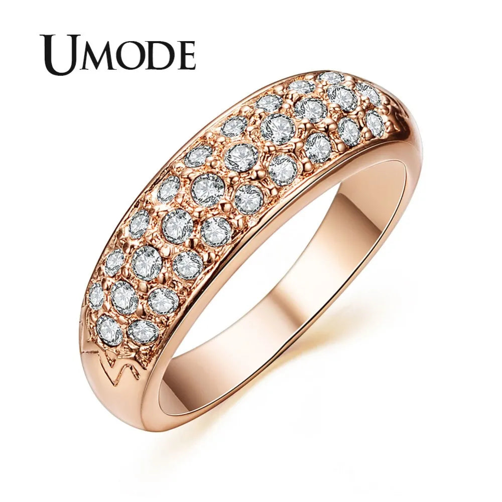 Klassische Damen Ring mit Rose Gold Farbe