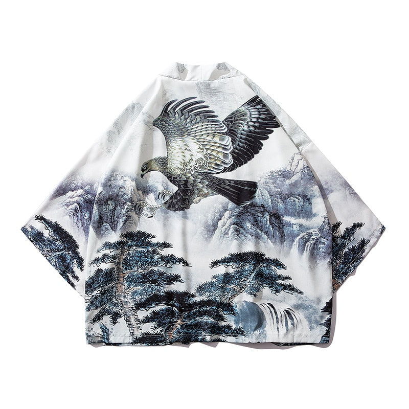 Bebovizi Japan Stil Katze Gedruckt, Dünne Kimono Japanischen Streetwear