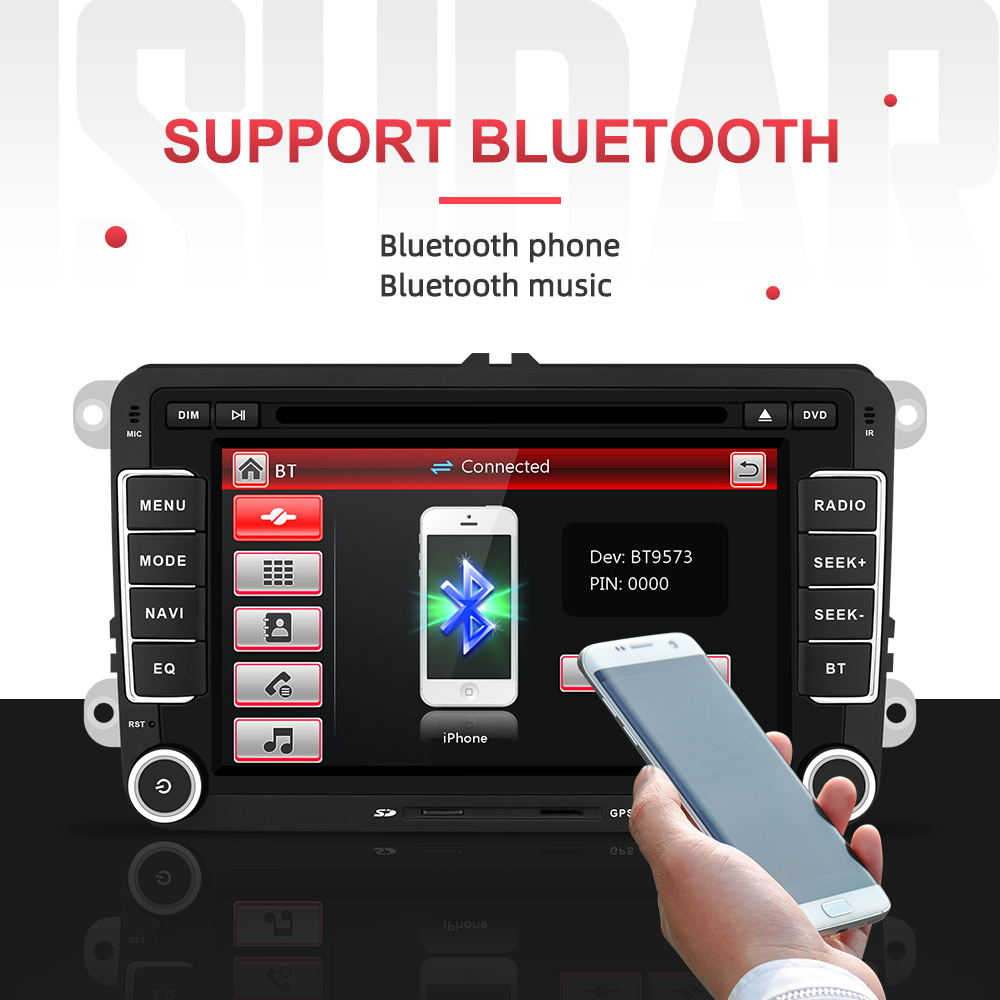 Isudar Auto Multimedia-player 2 Din Auto DVD für VW/Volkswagen/Golf/Polo/Tiguan/Passat/b7/b6/SEAT/leon/Skoda/Octavia, GPS Radio