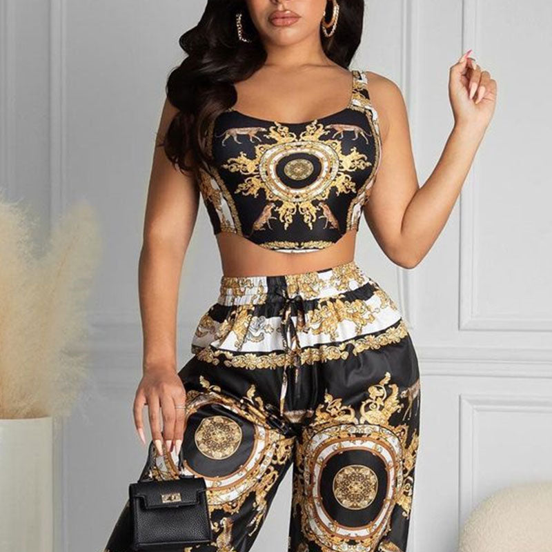 Damen Clubwear Anzug-Sets, Lässiges langes Hosenset mit hoher Taille