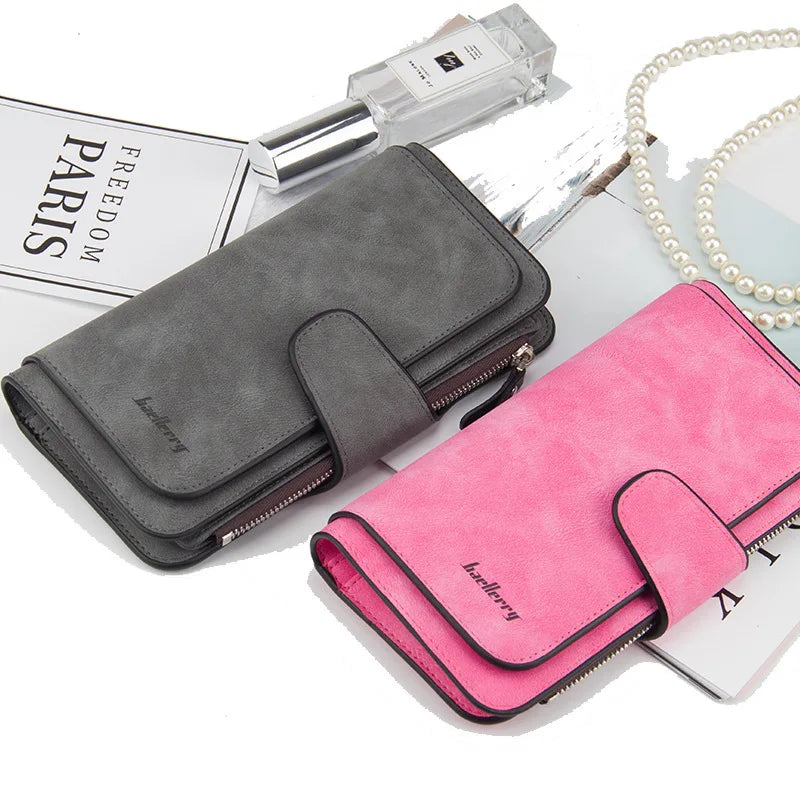 2023 Women Wallets Fashion Long PU Leather Top Quality Card Holder Classic Female Purse Zipper Wallet For Women