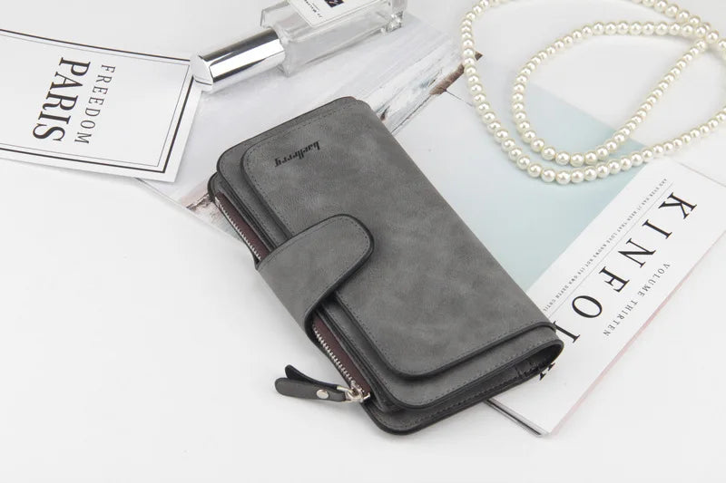 2023 Women Wallets Fashion Long PU Leather Top Quality Card Holder Classic Female Purse Zipper Wallet For Women