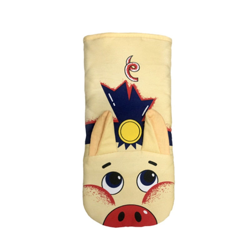 Ofenhandschuhe mit Cartoon-Motiv, 3D-Katzenpfoten, hitzebeständig, rutschfest, Backhandschuhe, lange Baumwoll-Küchen- und Mikrowellen-Isolierhandschuhe