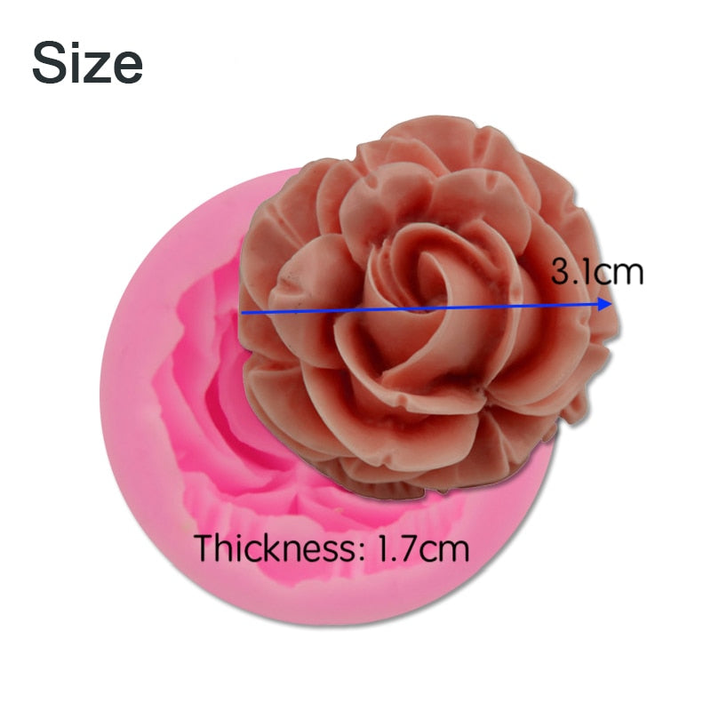 Rose Silikon-Kuchenform für 3D-Blume, Fondantform, Cupcake, Dekoration, Backwerkzeug