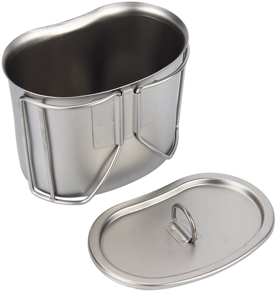 3 Teile/Satz Edelstahl Militär Kantine Tasse, tragbare Kantine Tasse mit Deckel