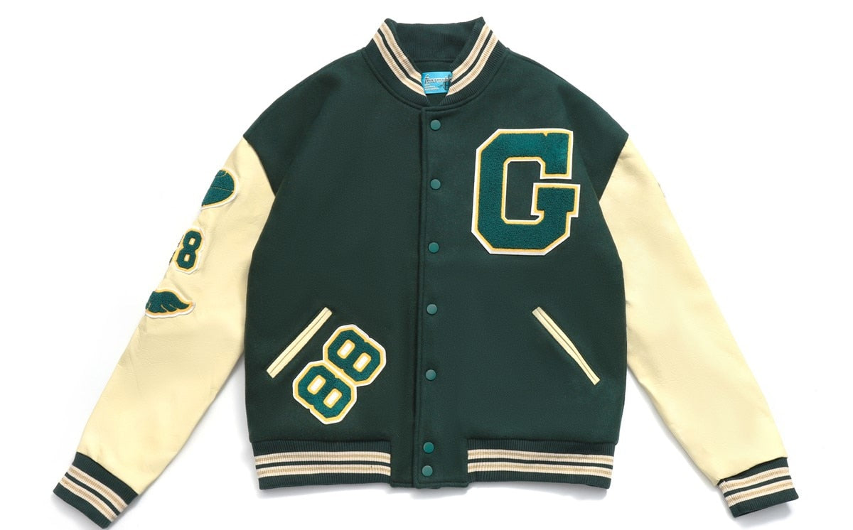 Hip Hop Varsity Damen & Herren Baseball-Jacke mit Pelz Buchstaben, Stickerei Farbe Block