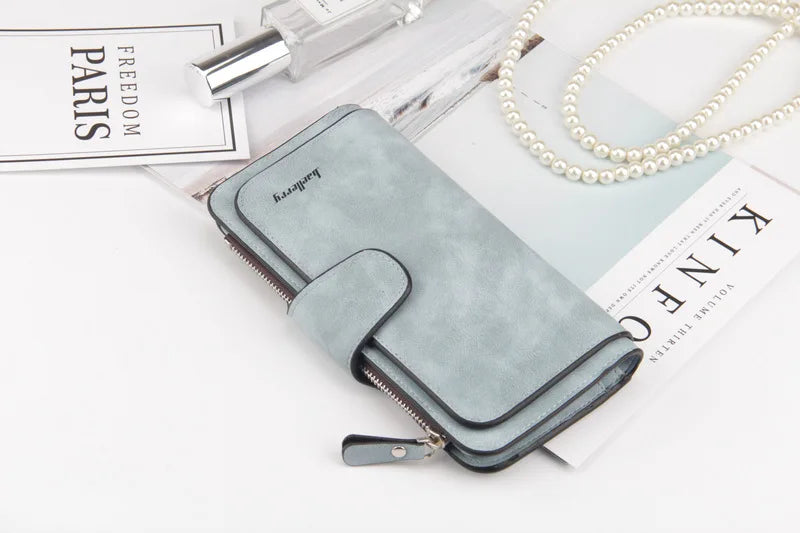 2023 Women Wallets Fashion Long PU Leather Top Quality Card Holder Classic Female Purse Zipper Wallet For Women