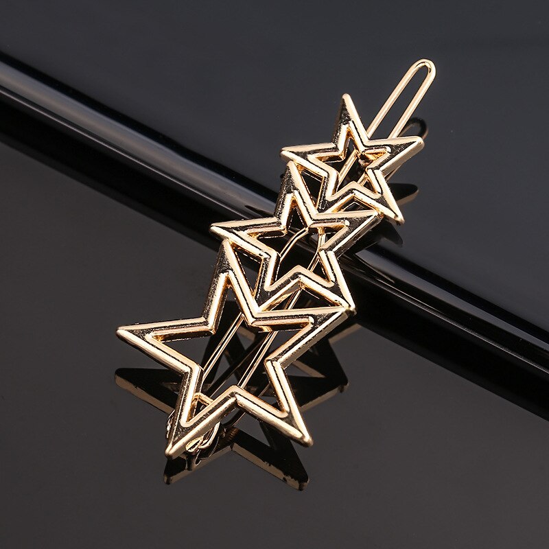 Damen Metall Haar Clip, Goldene Geometrische Haarnadel, Haarspange