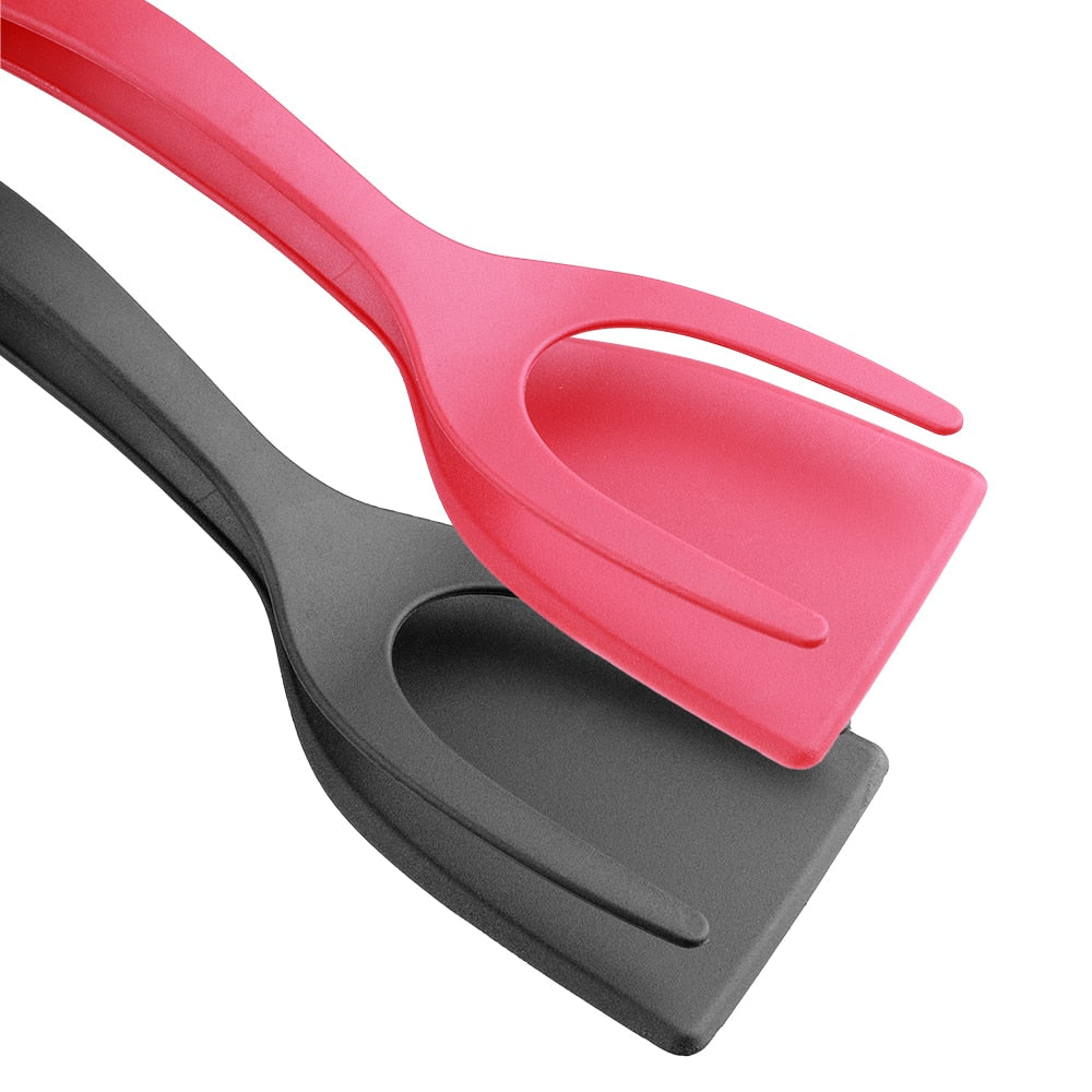 2-in-1-Flip-Zange mit Nylongriff, Eierspatel, Zange, Steakspatel, Klemme