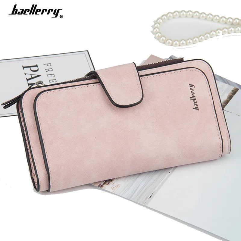 2023 Women Wallets Fashion Long PU Leather Top Quality Card Holder Classic Female Purse Zipper Wallet For Women