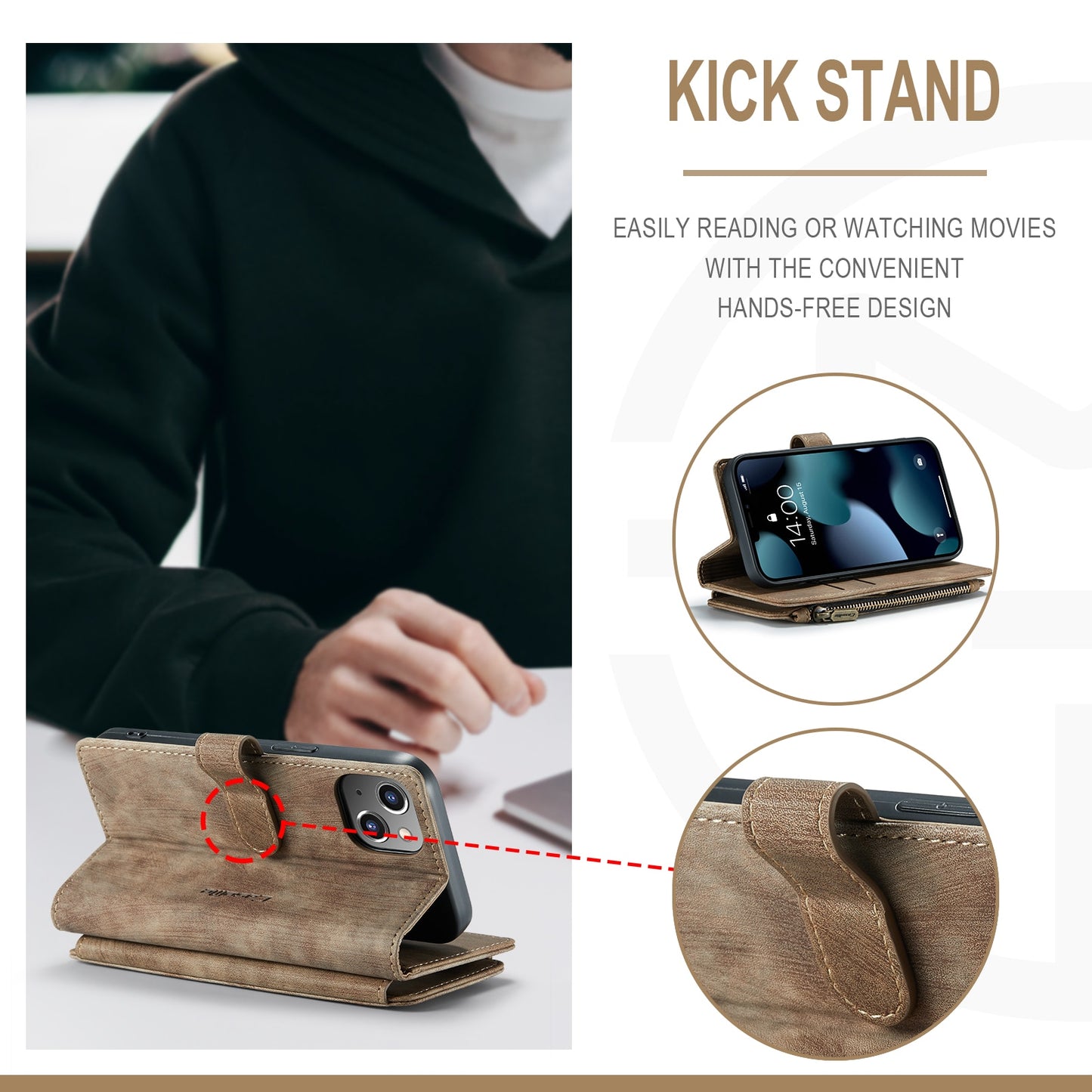 Luxus Leder Brieftasche für iPhone 14, 13, 12 Mini, 11 Pro Max, X, XR, XS Max mit Brieftasche
