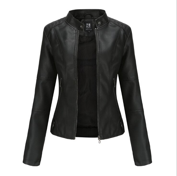 Damen Stehkragen Lederjacke, Motorradbekleidung
