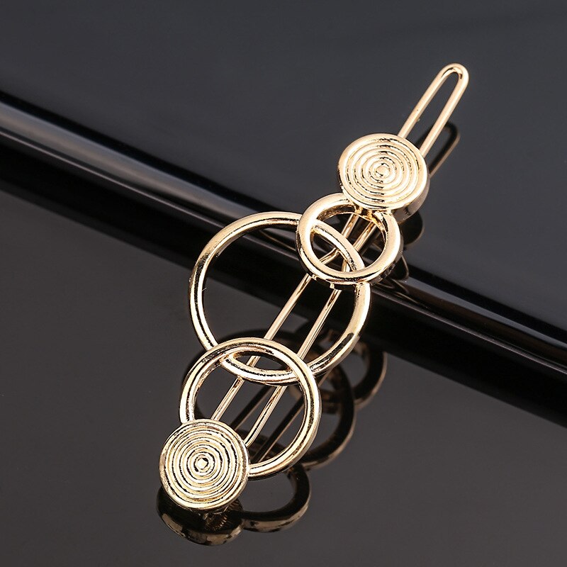 Damen Metall Haar Clip, Goldene Geometrische Haarnadel, Haarspange