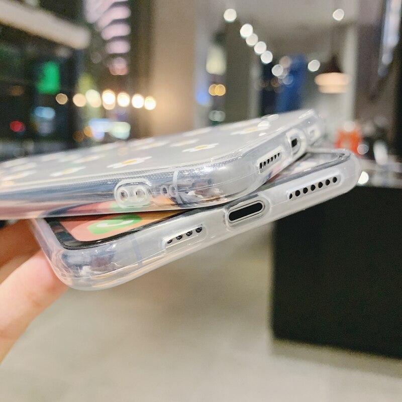 Klare Cartoon Bunte Blumen Handyhülle für iPhone 13, 12, 11, 14Pro Max, X, XR, XS, Max, 12 Mini 6, 6s, 7, 8 Plus, SE, Süße Soft Shell