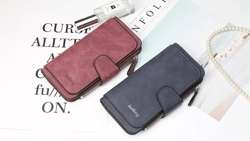 2023 Women Wallets Fashion Long PU Leather Top Quality Card Holder Classic Female Purse Zipper Wallet For Women