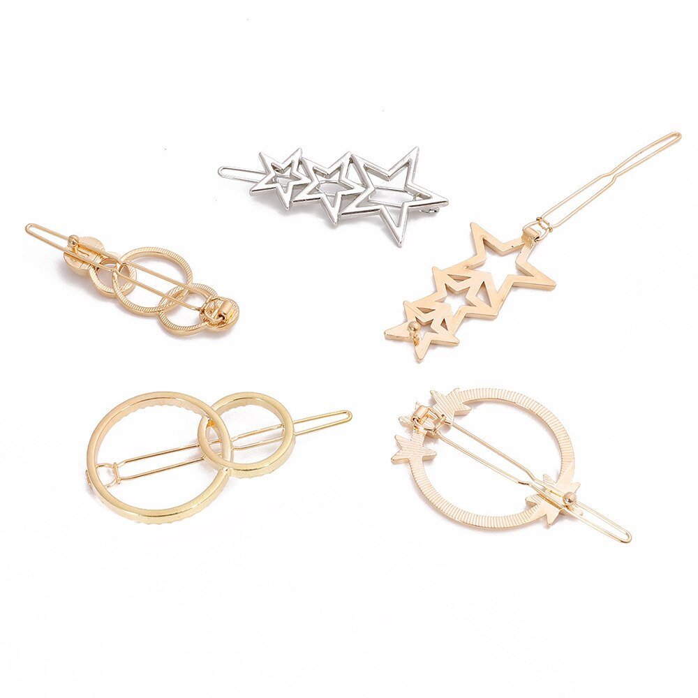 Damen Metall Haar Clip, Goldene Geometrische Haarnadel, Haarspange