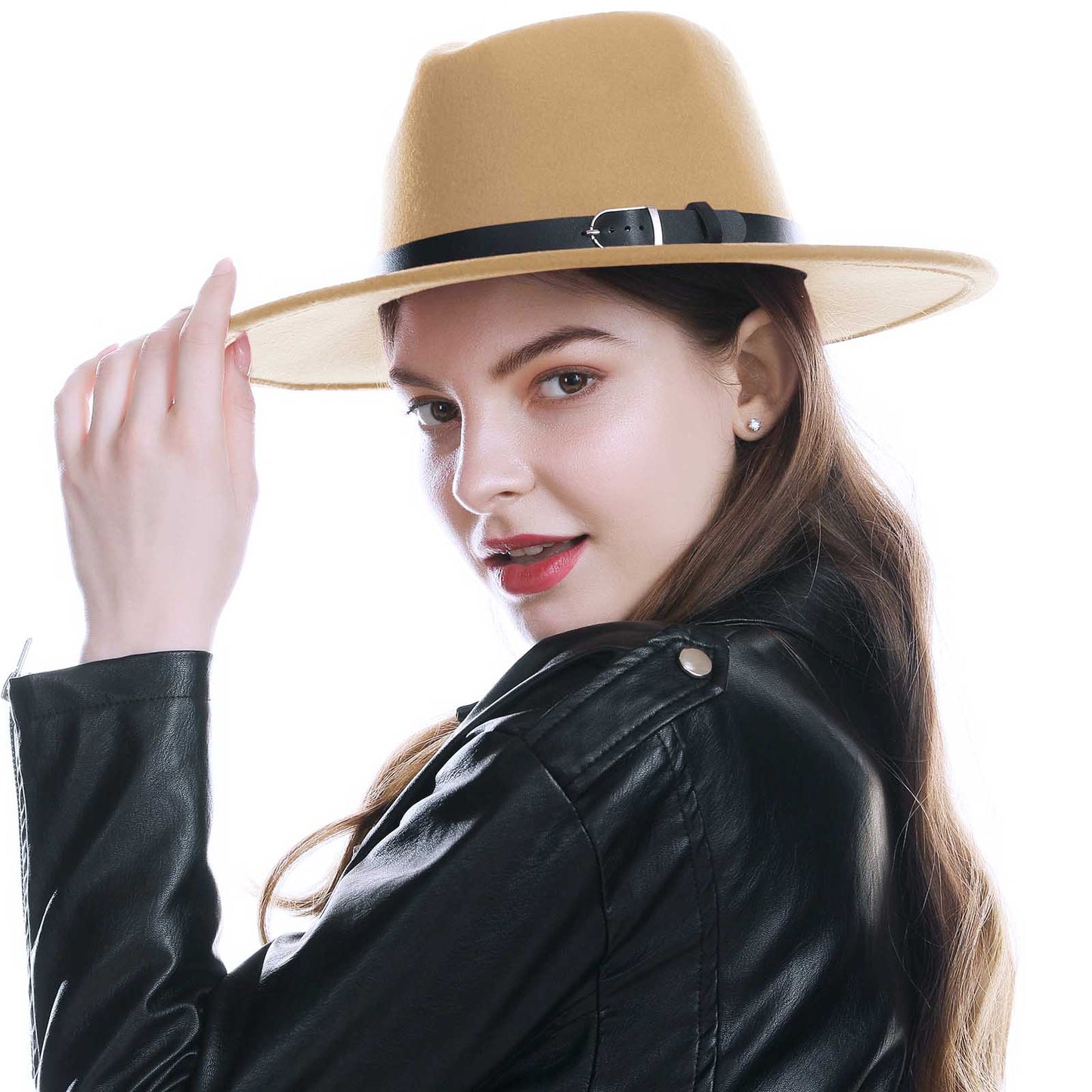 Schwarz Rot Fedora Hüte Für Frauen