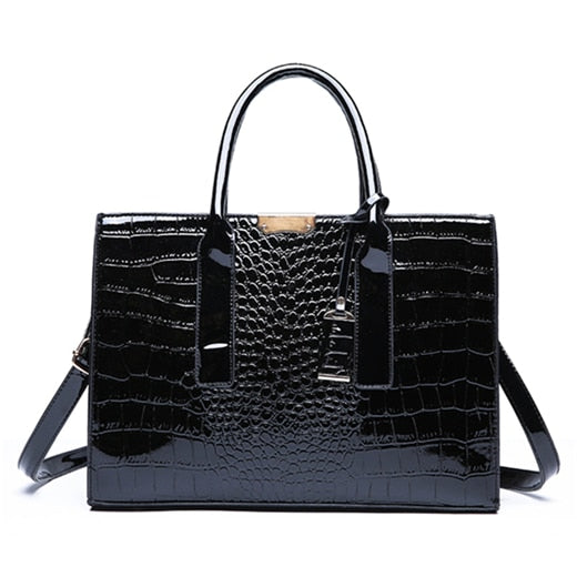 Luxus Damen Ledertaschen, Designer Krokodil Muster Schulter Tasche