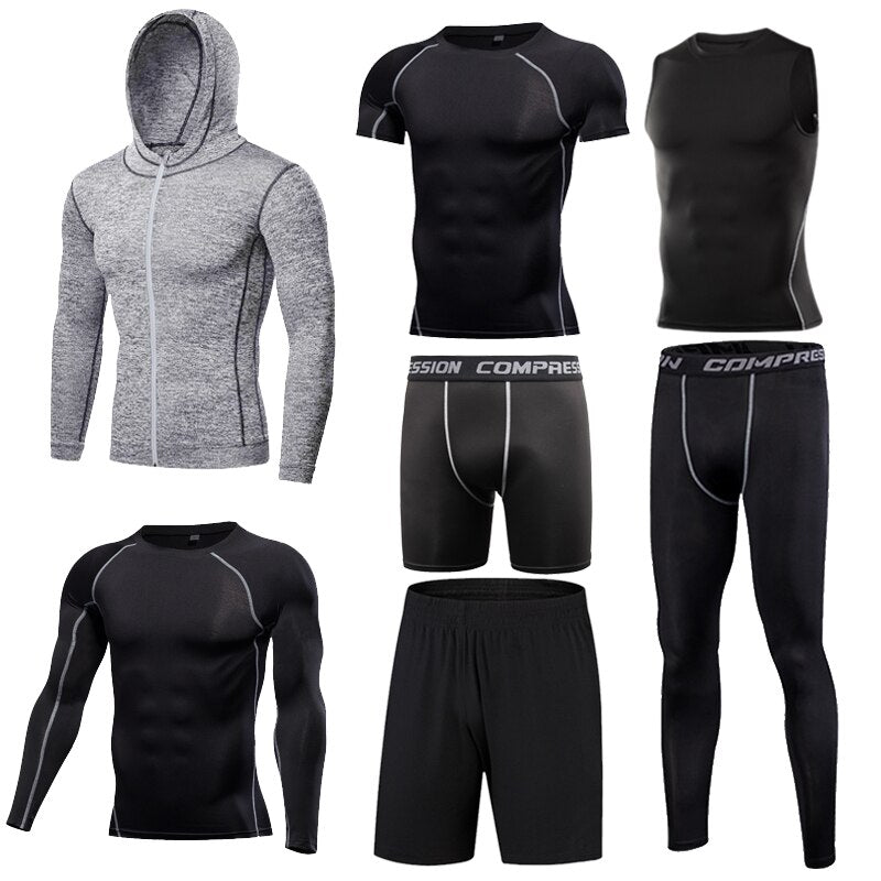 Männer Enge Sportwear Gymanzug, Kompression Leggings, Workout Sport Kleidung Sets