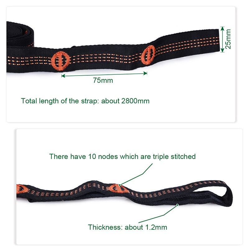 Boundless Voyage Camping-Hängematte mit Baumgurten, Karabiner Outdoor Hängebett Schaukel
