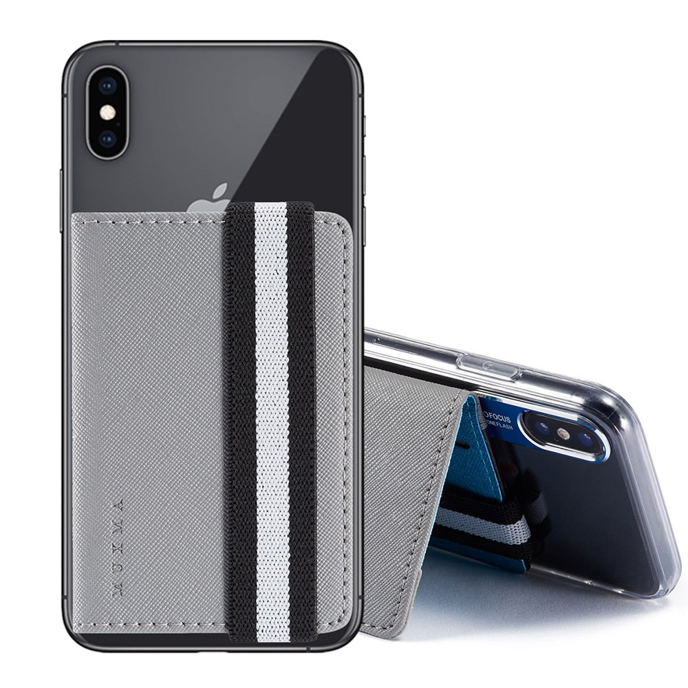 Flip Sticker Leder-Handy-Kartenhalter-Hülle, selbstklebend, Brieftaschen-Beutel, flexibler Ständer, Aufkleber, Kredit-ID-Karten, Buddy-Sets