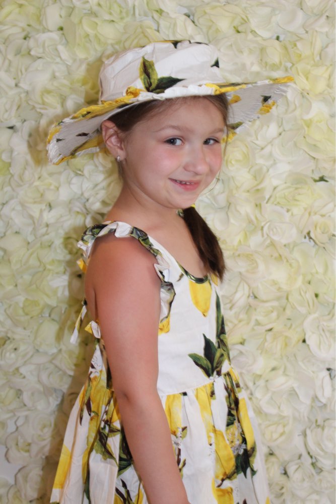 Baby Mädchen Kleid mit Hut und Blumendruck, Partykleid