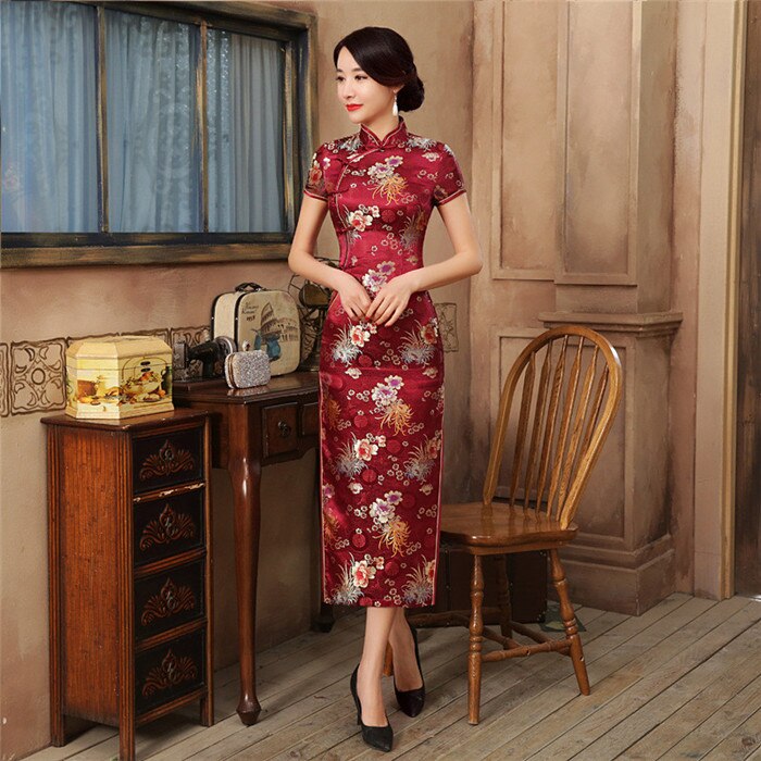 New High Fashion Green Rayon Cheongsam Chinese Classic Women