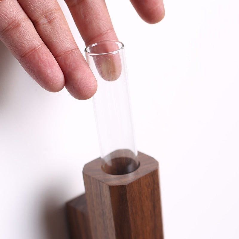 Wand Vase aus Handgemachten Massivholz, Hydrokultur Blumentopf