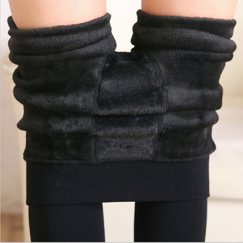 8 Farben S-XL Winter-Kaschmir-Leggings für Damen, warm, große Größe, Kunstsamt, gestrickt, dick, schlank, superelastisch