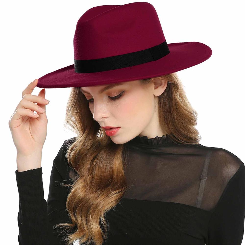 Schwarz Rot Fedora Hüte Für Frauen