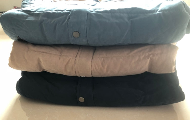 Winter warme Männerjacke aus Baumwolle mit stehenden Kragen, Gepolsterte Mantel, Oberbekleidung 4XL