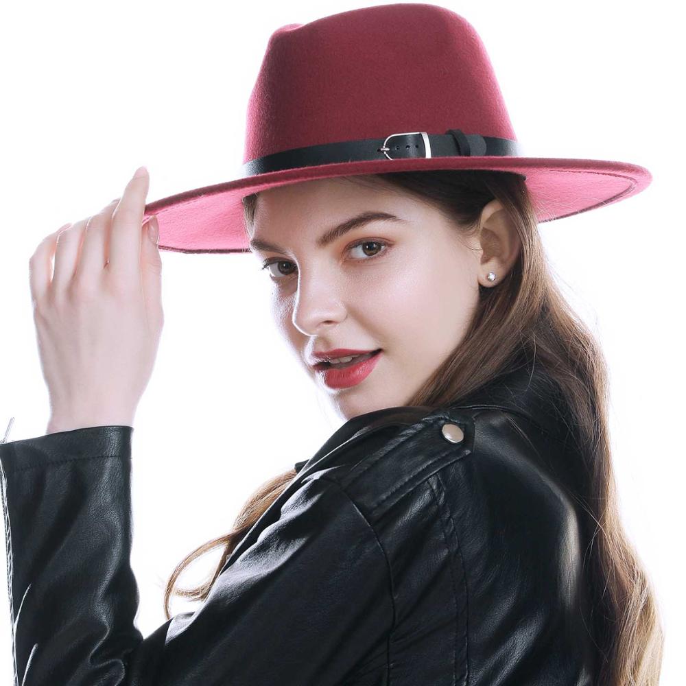 Schwarz Rot Fedora Hüte Für Frauen