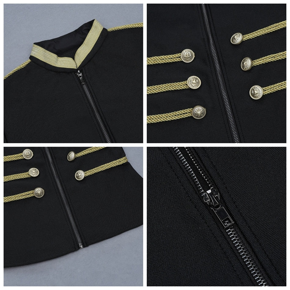 Neue Sexy Sommer Verband Jacke, O Neck Plus Größe Oberbekleidung, Feste Kurze Mäntel, Weibliche Party Elegante Langarm Jacke