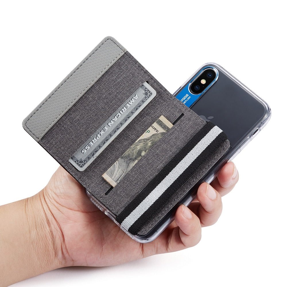 Flip Sticker Leder-Handy-Kartenhalter-Hülle, selbstklebend, Brieftaschen-Beutel, flexibler Ständer, Aufkleber, Kredit-ID-Karten, Buddy-Sets