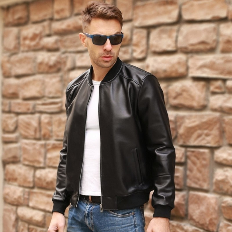 Große Größe 5XL Herren Echtleder Bomberjacke, Fliegerjacke Schwarz Aviator Pilotenmäntel