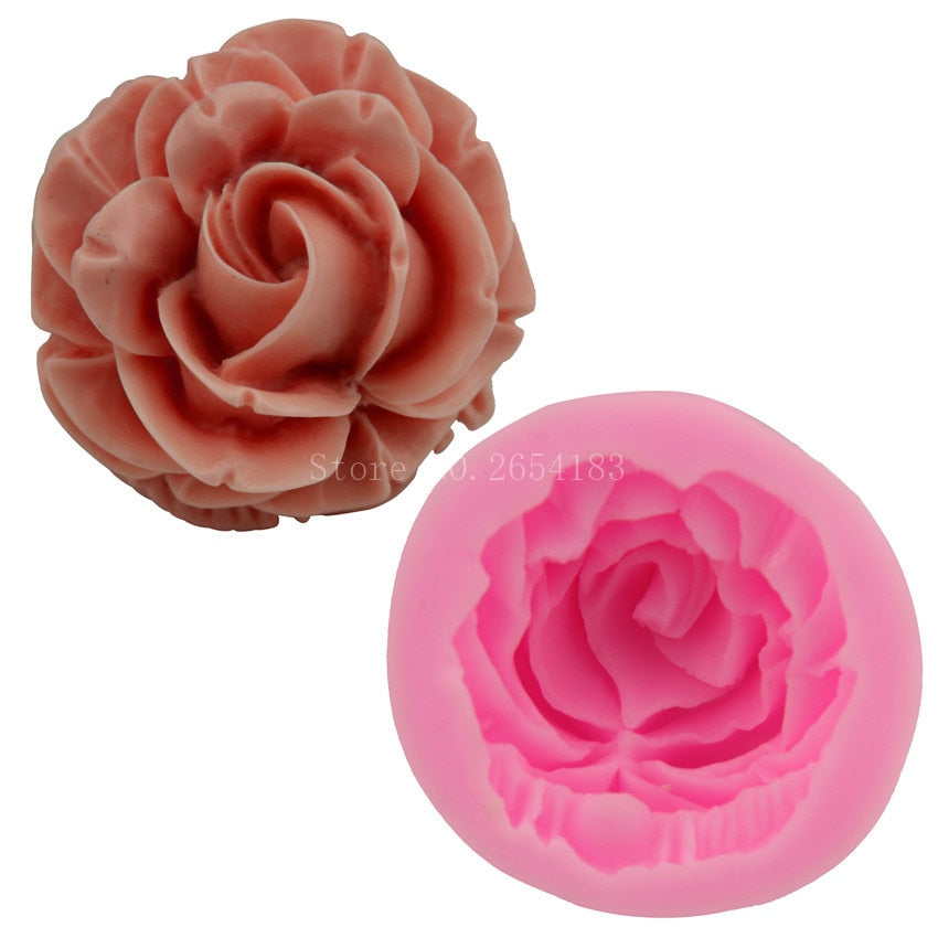 Rose Silikon-Kuchenform für 3D-Blume, Fondantform, Cupcake, Dekoration, Backwerkzeug