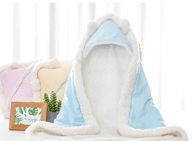 Winterdecke für Mädchen und Jungen Babys, Doppel Schicht Fleece Baby Swaddle Schlafsack für Neugeborene